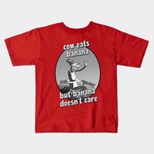 Cow Eats Banana Kids T-Shirt